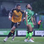 CELEBRATION: Joss Labadie wheels away after firing County in front against Forest Green in the play-off semi-finals