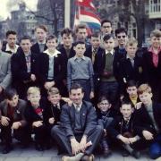 Mr Edwards (centre) on a school trip to Holland which he led in 1962 PIctures: Phillip Walkley