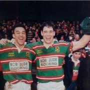 Lenny Woodard (R) during his playing days with Ebbw Vale. Picture: Lenny Woodard