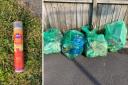The canisters were amongst four bags of roadside rubbish collected in one morning.