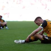 ANGUISH: County's Mickey Demetriou at the final whistle