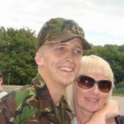 Private James Prosser and his mum Sarah Adams. Picture: Sarah Adams.