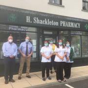 Peter Fox MS visits Shackleton's Pharmacy in Abergavenny