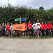 The #BeMoreJosh crew at the end of their ride in a previous year’s Goochbuster charity ride for the Sepsis Trust