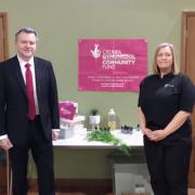 Nick Thomas-Symonds MP and Jo Lloyd at the opening of the Tosturi Day Centre in Pontypool.