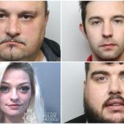 Kevin Offland, Daniel Byrne-Crowley, Daniel Davies, and Emily Williams (clockwise from top left) were jailed recently.