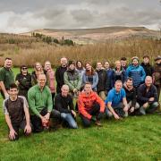 Staff at Leonardo joined veterans to plant the 4,000 saplings in the Usk Valley