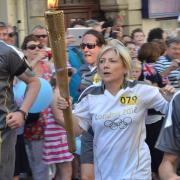 Olympic Torch Bearer at Stow Hill, Newport, from Alison Phillips of Cwmbran.