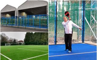 David Cornwell playing at the Welsh Padel Centre, where two Padel Tennis courts and a 3G pitch have been installed.