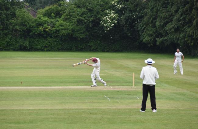 Sport Cricket Abergavveny v Newbridge..Abergavenny batsman William Glenn.