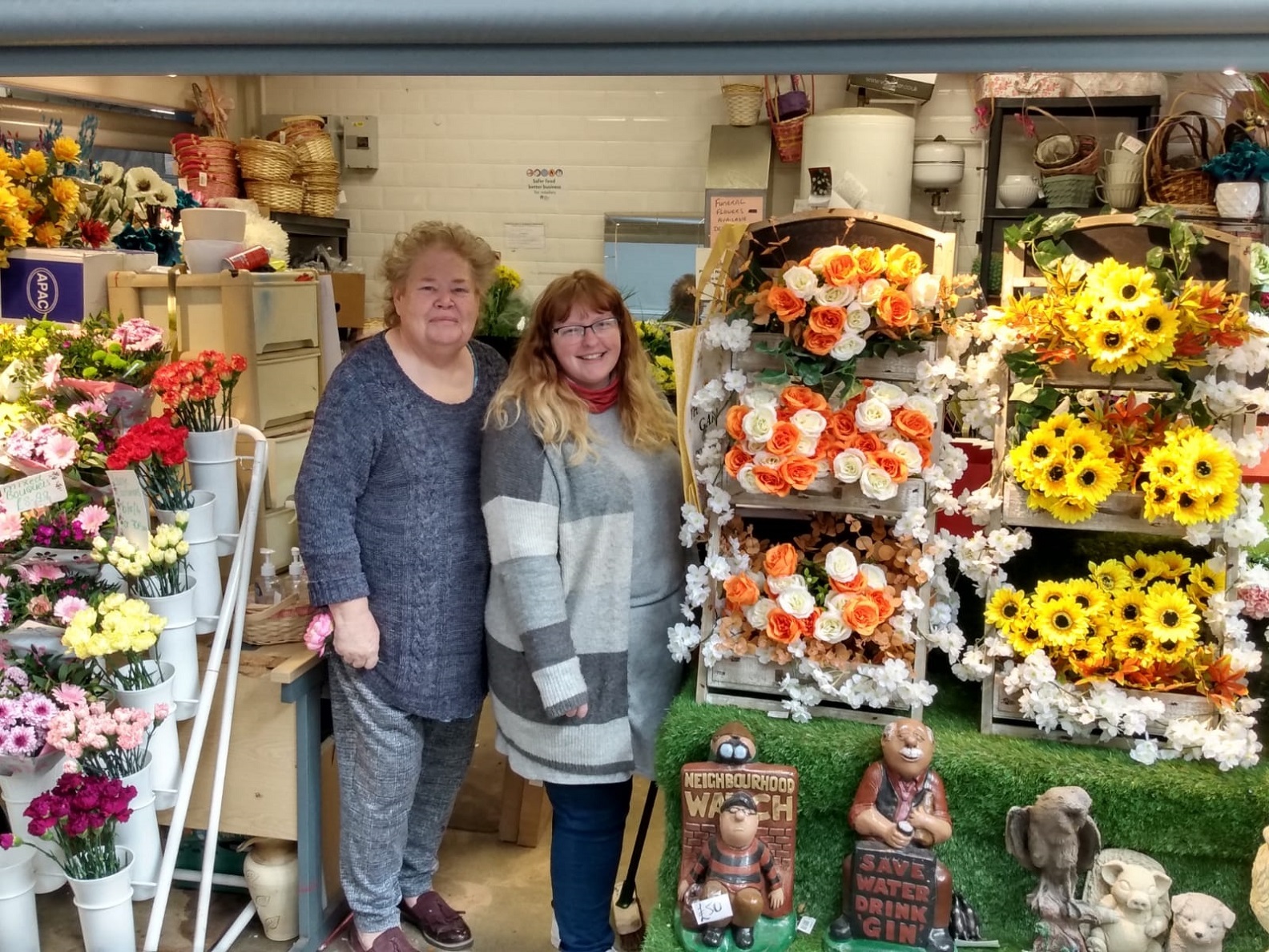 Chris Green and Bethan Smith (right) from The Market Garden in Pontypool Indoor Market.