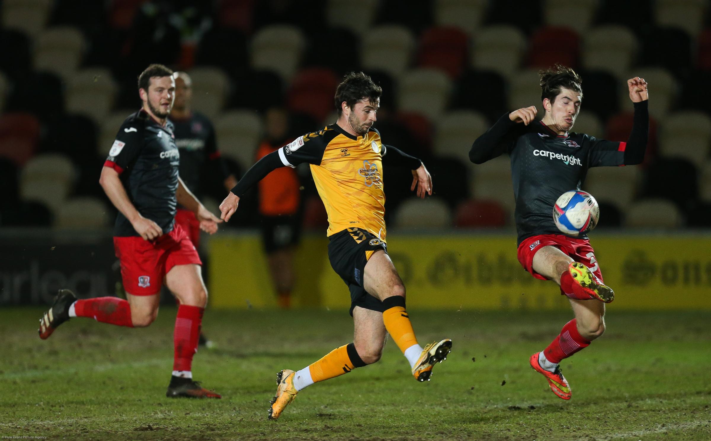 County striker Padraig Amond in action against Exeter in February