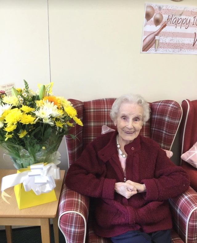 Winifred Williams celebrates her 103rd birthday at Arthur Jenkins Care Home in Blaenavon. Picture: Arthur Jenkins Care Home