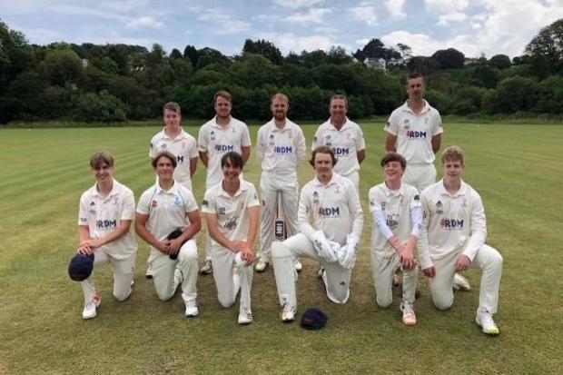 Llechryd Cricket Club's first team line up on Saturday.