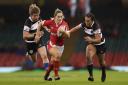 Wales' Elinor Snowsill in action with Barbarians' Ariana Hira-Herangi during the International match at the Principality Stadium, Cardiff. PA Photo. Picture date: Saturday November 30, 2019. See PA story RUGBYU Wales Women. Photo credit should