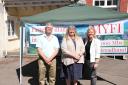 David Schofield, a director of the Michaelston y Fedw Internet Community Interest Company, Julie James AM and Jayne Bryant, AM for Newport West 