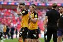 DEJECTED: Josh Sheehan and Aaron Lewis after County's agonising loss at Wembley