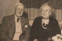 Martha Baker with her brother Tom Osborne at her 90th birthday. Picture: Torfaen Museum.