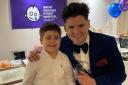 Finley with Russell Jones at a fundraising event for Great Ormond Street Hospital. Picture: Russell Jones.