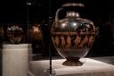 The ancient Greek vase from 420 BC – the Meidias Hydria – is on loan from the British Museum (AP)