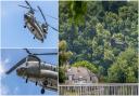 RAF Chinooks flying low over the Wye near Chepstow Pictures: Larry Wilkie