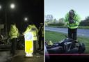 Crash Detectives from Gwent Police investigate a crash between a car and pedestrian in Cwmbran (left) and a car and motorbike in Raglan (right) in the second episode. Pictures: BBC