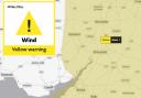 Winds up to 65mph are expected as part of The Met Office's latest weather warning.