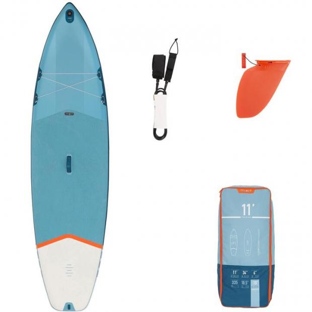 Free Press Series: Beginner Inflatable Touring Stand-Up Paddle Board 11 Feet (Decathlon)