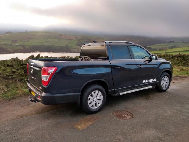 Free Press Series: The SsangYong Musso Rhino pictured on test in West Yorkshire in atmospheric weather conditions in the Pennine hills of Kirklees