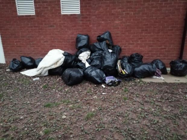 Free Press Series: Black bin bags are left outside the bin store are attracting rats, Ms Mountjoy says. (Picture: Patricia Mountjoy)