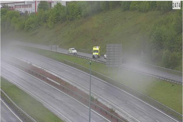 Emergency services at the scene (Picture: Traffic Wales)