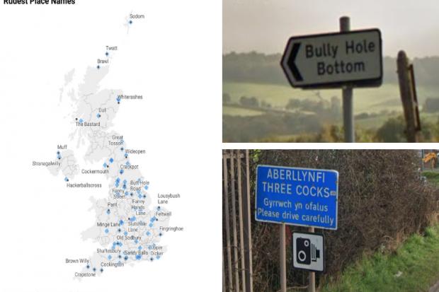 Three Cocks, Twatt, Muff - pack the most into your cheeky road trip with this map