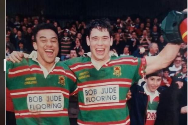 Lenny Woodard (R) during his playing days with Ebbw Vale. Picture: Lenny Woodard