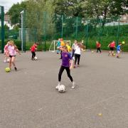 Pupils were put through their paces by Blaenavon Blues at Blaenavon Heritage VC Primary School for their Euro Funday Monday.