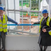 Police and Crime Commissioner for Gwent Jeff Cuthbert and Chief Constable of Gwent Police Pam Kelly visited the new police headquarters in Cwmbran. Picture: Office of the Police and Crime Commissioner for Gwent