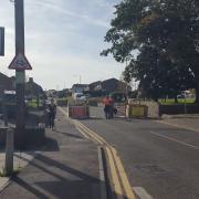 Road closure in Caldicot Picture: Mike Harrison