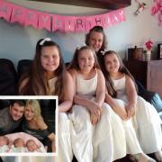 Triplets Sofia, Tilly and Poppy celebrated their 10th birthday in Cwmbran.