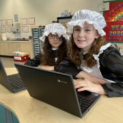 Pupils at Blaenavon Heritage VC Primary School on their virtual school trip to the town's World Heritage Centre.