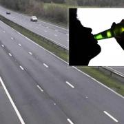 Victoria Fieldsend was caught four times over the drink drive limit on the M4. Pictured, a stock traffic camera image between junction 34 and junction 35 on the M4 (Traffic Wales).
