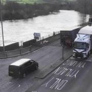 The River Wye appeared swollen for much of Tuesday. Picture: Traffic Wales