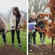 Cantref Primary School’s eco club gave a helping hand to the Monmouthshire County Council's grounds staff with the planting of ten of the new trees