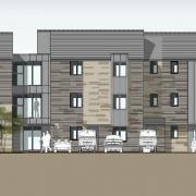 How an apartment block planned for a grassed area at Osborne Road and Michael Way in Pontypool could look from the front. Picture: Torfaen County Borough Council planning file