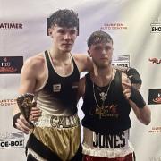 respect: Ethan Jones, right, and Callum Latimer pictured after the bout