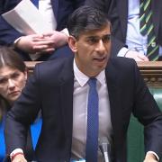 Prime Minister Rishi Sunak speaks during Prime Minister's Questions in the House of Commons, London. Picture date: Wednesday February 21, 2024. PA Photo. See PA story POLITICS PMQs. Photo credit should read: House of Commons/UK Parliament/PA Wire.