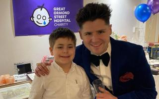 Finley with Russell Jones at a fundraising event for Great Ormond Street Hospital. Picture: Russell Jones.