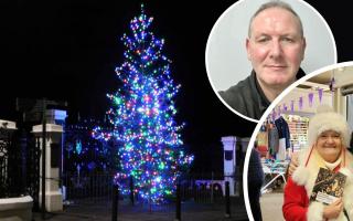 Pontypool's only public Christmas tree this year is the one by the Memorial Gates a decision criticised by Cllr Giles Davies but defended by Cllr Gaynor James dressed as 'Mother Christmas' for a festive event staged by the community council.